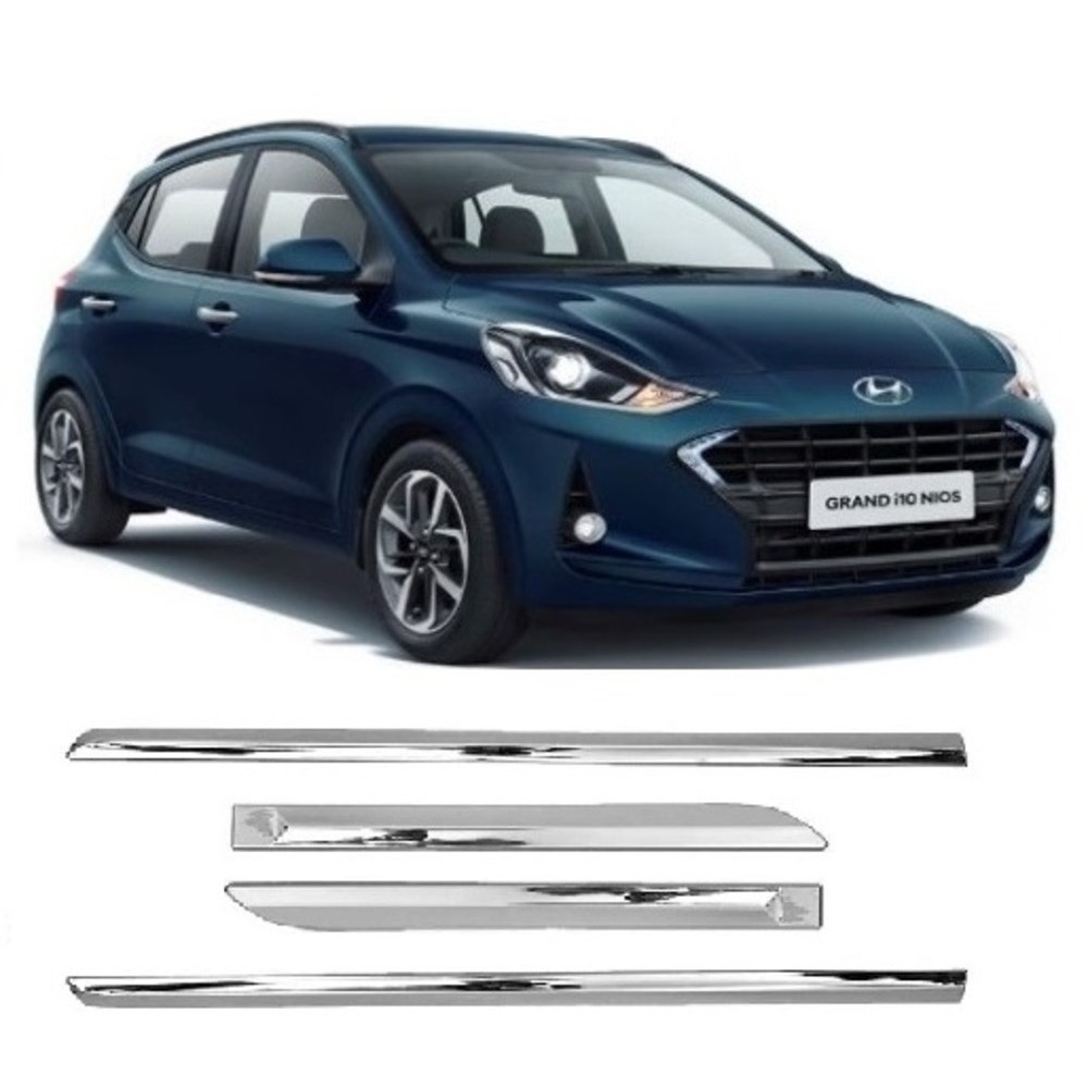 Door Side Beading For Grand i10 Nios - silver